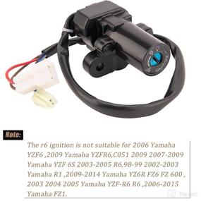 img 2 attached to 🏍️ YZF R1 R6 Ignition Switch Compatible with Yamaha 1992-2012 - Gas Cap Cover, Seat Lock & Key Set