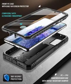 img 2 attached to Прочный двухслойный противоударный защитный чехол со встроенной защитой экрана и подставкой - серия Poetic Revolution для корпуса Samsung Galaxy S20 FE 5G (выпуск 2020 г.), черный