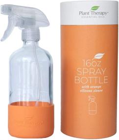 img 1 attached to Stylish Plant Therapy Glass Spray Bottle Set with Protective Orange and Blue Sleeve