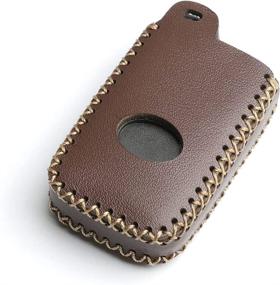 img 3 attached to WFMJ Leather For Toyota Camry Avalon Corolla Highlander Prius RAV4 Venza Remote 4 Buttons Key Case Holder Cover Fob Chain (Brown)