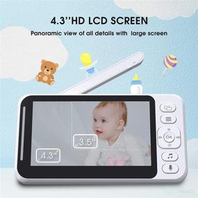 img 3 attached to 🐉 Dragon Touch E40 Video Baby Monitor with Camera and Audio, 4.3" Split Screen Baby Camera - No WiFi, Night Vision, 960ft Range, 8 Lullabies, Temperature Monitoring