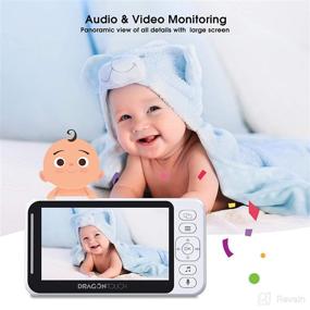 img 2 attached to 🐉 Dragon Touch E40 Video Baby Monitor with Camera and Audio, 4.3" Split Screen Baby Camera - No WiFi, Night Vision, 960ft Range, 8 Lullabies, Temperature Monitoring