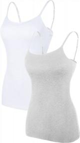 img 4 attached to Comfortable And Stylish: ATTRACO Women'S Cotton Camisole Tank Top With Shelf Bra (2-Pack)