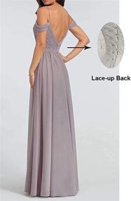 img 2 attached to Shoulder Bridesmaid Dresses Chiffon Evening Women's Clothing ~ Dresses