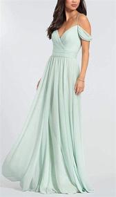 img 1 attached to Shoulder Bridesmaid Dresses Chiffon Evening Women's Clothing ~ Dresses