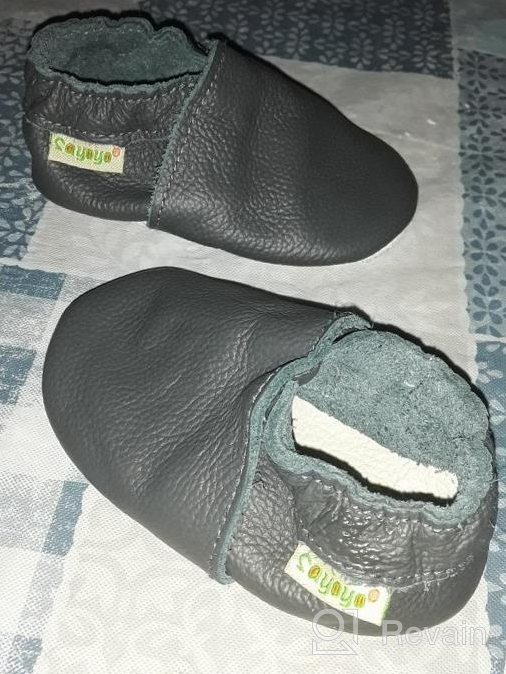img 1 attached to 👟 Skid Resistant Toddler Cowhide Boys' Shoes by Sayoyo Prewalkers review by Sabryna Wickings