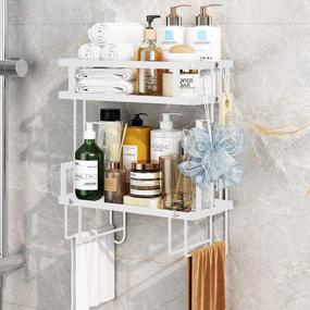 img 2 attached to White Bathroom Organizer With Over-The-Toilet Storage Shelf, Restroom Paper Holder, Wall Mounting Design, No Drilling Space Saver Cabinet: Ronanemon