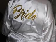 img 1 attached to Women'S Satin Robe Short Kimono For Bride & Bridesmaid Wedding Party With Gold Glitter Or Rhinestones review by Michelle Marsden