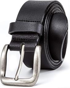 img 4 attached to Lebrutt Genuine Leather Italian Casual Men's Accessories best on Belts