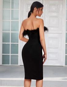 img 3 attached to Meilun Strapless Dress For Women Feather Formal Dresses Evening Party Mini Bandage Dress