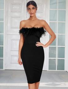 img 1 attached to Meilun Strapless Dress For Women Feather Formal Dresses Evening Party Mini Bandage Dress