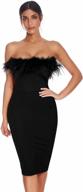meilun strapless dress for women feather formal dresses evening party mini bandage dress logo