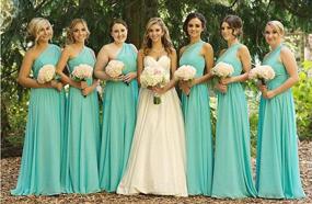 img 2 attached to Elegant Bridesmaid Dresses: YORFORMALS Sleeveless A-Line Ruched Chiffon Gown For Formal Evenings