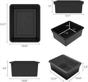 img 1 attached to Black Storage Tray For Classroom, Office, And Home - Deep Organizer Bin For Letter Size Papers, 5-Pack By Storex (Model 62523U05C)