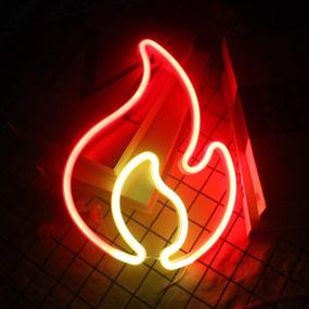 img 1 attached to Light Up Your Space With Flame Shaped Neon Signs - Perfect Valentine'S Day Gift!