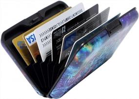 img 1 attached to Watercolor Dragonfly Aluminum RFID Blocking Slim Metal Wallet Credit Card Holder For Men And Women By VICHLINE