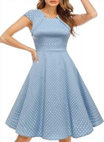 img 4 attached to 👗 Homrain Women's Vintage 1950s A-Line Cap Sleeve Cocktail Swing Party Dress for Retro Styling and Elegance