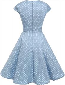 img 2 attached to 👗 Homrain Women's Vintage 1950s A-Line Cap Sleeve Cocktail Swing Party Dress for Retro Styling and Elegance