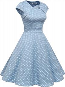 img 3 attached to 👗 Homrain Women's Vintage 1950s A-Line Cap Sleeve Cocktail Swing Party Dress for Retro Styling and Elegance
