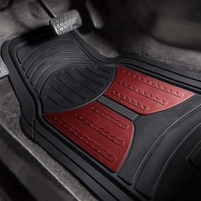 img 3 attached to 👁️ FH Group Monster Eye Rubber Floor Mats with Trimmable Vinyl Trunk Liner – Black, Fit for Most Car, Truck, SUV, or Van (Burgundy/Black)