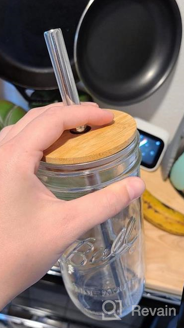 img 1 attached to Mason Jar Lids With Straw Hole, Bamboo Lids For Beer Can Glass, CNVOILA ECO Reusable Bamboo Mason Jar Lids For Regular Mouth Mason Jar With 2 Reusable Stainless Steel Straw review by Glen Elevyn