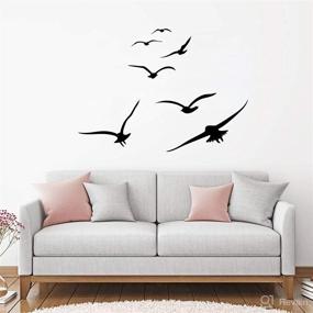 img 3 attached to 🐦 Flying Birds Vinyl Wall Decals - Dorm, Nursery, Office & Kids Room Decor Stickers Y20 (Black)