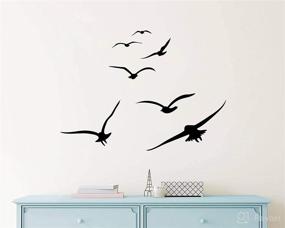 img 4 attached to 🐦 Flying Birds Vinyl Wall Decals - Dorm, Nursery, Office & Kids Room Decor Stickers Y20 (Black)