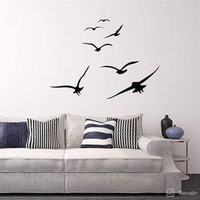 img 1 attached to 🐦 Flying Birds Vinyl Wall Decals - Dorm, Nursery, Office & Kids Room Decor Stickers Y20 (Black)