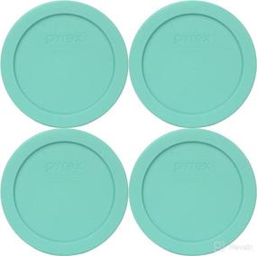 img 1 attached to 🍱 Pyrex 7200-PC 2-Cup Sea Glass Plastic Food Storage Lids Bundle - Pack of 4 Items