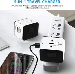 img 3 attached to 🌍 All in One Universal Travel Adapter with 4 USB Ports, Perfect for 160 Countries - EU, UK, US, AU Compatible (White)"
