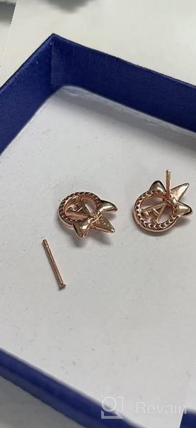 img 1 attached to Hypoallergenic Unicorn Stud Earrings for Girls, S925 Sterling Silver Post 🦄 Gold Plated CZ Unicorn Earrings, Initial Letter Jewelry for Women and Sensitive Ears review by Robin Naber