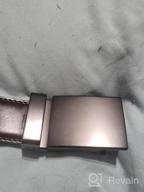 img 1 attached to Stylish Ratchet Leather Belt: 35Cm Wide, 800 LIGHT BROWN, Men's Accessories and Belts - Perfect Fit for Any Outfit! review by Tom Plowman