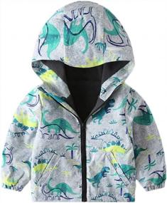 img 4 attached to Feidoog Cartoon Fleece Hooded Jacket For Baby Boys And Girls - Ideal Windbreaker Outerwear Coat For Spring And Fall With Easy Zipper Closure