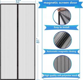 img 2 attached to YUFER Heavy Duty Magnetic Mesh Screen Door 32×80 With Self-Sealing Technology - Fits Door Sizes Up To 30''X80'' - Easy Install & Quick Access