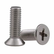 pack of 100 phillips flat head screws m3 x 0.5mm thread, 14mm length - passivated 18-8 stainless steel construction logo