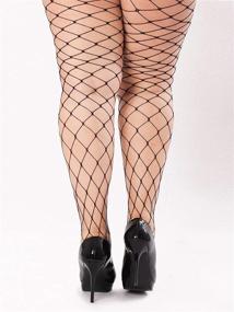 img 2 attached to Aneco 4 Pairs Of Plus Size Cross Mesh Fishnet Tights – Sexy Pantyhose Stockings For Thigh High Fashion