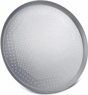 15 inch pizza pan with holes - perforated food network round tray crisper heavy duty aluminum alloy bakeware for home restaurant kitchen grill by beasea logo