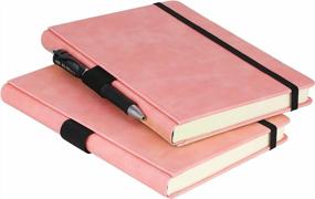 img 3 attached to Premium Pink Leather Journal With Durable Hardcover, Pen Holder, And 120Gsm Ivory Paper - Perfect For Students And Professionals