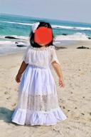 картинка 1 прикреплена к отзыву Платье макси-принцессы для маленькой девочки на свадьбе - бохо платье с открытыми плечами и кружевными оборками на праздники от Jessica Chada