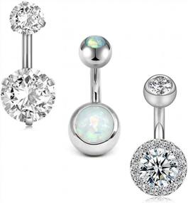 img 3 attached to Surgical Stainless Steel Short Bar Belly Button Ring 6Mm 1/4" Body Piercing Jewelry