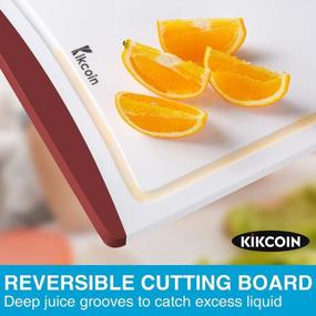 img 1 attached to 3-Piece Extra Large Plastic Cutting Board Set With Juice Grooves And Easy Grip Handle - Kikcoin Red