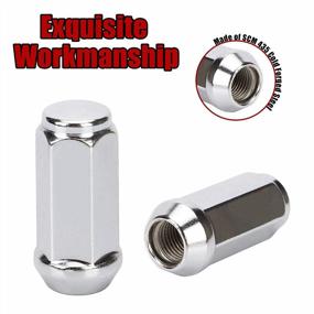 img 1 attached to 20PCS Chrome Closed End Bulge Acorn Lug Nuts With 1.89 Inch Length, Cone Seat And 3/4" Hex - Compatible With Tj Jk Cherokee Liberty Mustang Ranger Aftermarket Wheels - Ideal For 1/2X Threads
