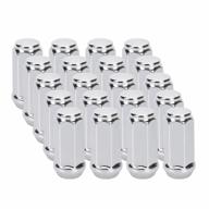 20pcs chrome closed end bulge acorn lug nuts with 1.89 inch length, cone seat and 3/4" hex - compatible with tj jk cherokee liberty mustang ranger aftermarket wheels - ideal for 1/2x threads logo