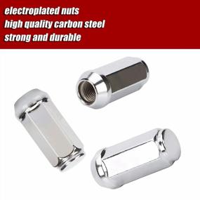 img 2 attached to 20PCS Chrome Closed End Bulge Acorn Lug Nuts With 1.89 Inch Length, Cone Seat And 3/4" Hex - Compatible With Tj Jk Cherokee Liberty Mustang Ranger Aftermarket Wheels - Ideal For 1/2X Threads