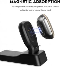img 1 attached to Fitbit Charger Stand Dock Station Compatible With Versa 4/3 And Sense 2/Sense - USB Cable With 4.3Ft Cord, Cradle Base Holder And Case Friendly Design - Replacement Accessories For Easy Charging