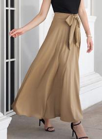 img 2 attached to Flawlessly Elegant: SouqFone'S High Waisted A-Line Maxi Skirt With Knot Front And Pleated Design For Women