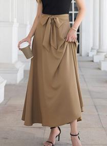 img 1 attached to Flawlessly Elegant: SouqFone'S High Waisted A-Line Maxi Skirt With Knot Front And Pleated Design For Women