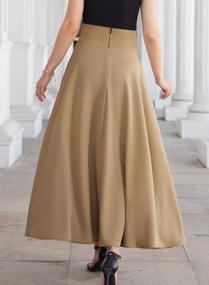 img 3 attached to Flawlessly Elegant: SouqFone'S High Waisted A-Line Maxi Skirt With Knot Front And Pleated Design For Women