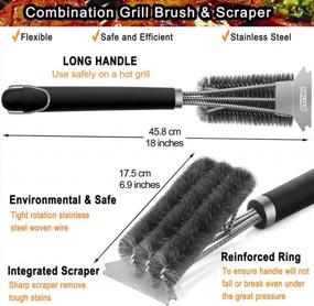 img 1 attached to POLIGO BBQ Grill Cleaning Brush Bristle Free & Scraper Bundle - Gas Infrared Charcoal Porcelain Grills - Ideal Gift For Grill Wizard Grate Cleaner