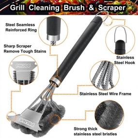 img 3 attached to POLIGO BBQ Grill Cleaning Brush Bristle Free & Scraper Bundle - Gas Infrared Charcoal Porcelain Grills - Ideal Gift For Grill Wizard Grate Cleaner